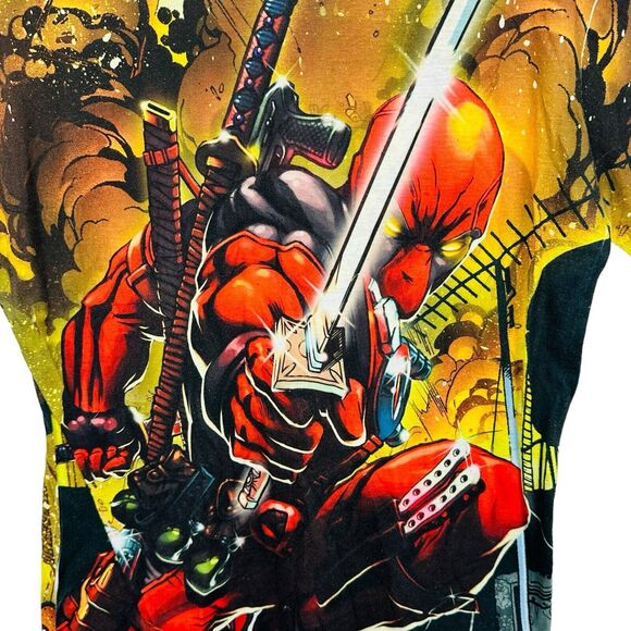 Marvel Deadpool T-Shirt All Over Print Double Sided Short Sleeve Mens Size Large - Picture 3 of 10